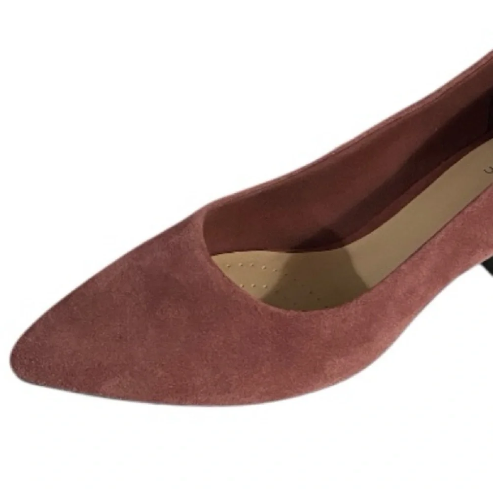 Clarks kitten heels, Suede Leather Teresa Step, Pumps, Dk Rose, Sz 11 Wide, NWT - Picture 2 of 11